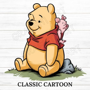 Vintage Winnie The Pooh PNG Clipart , Printable, Instant Digital Download, Pooh Bear Png Sublimation, Vintage Pooh Baby Shower