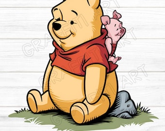 Vintage Winnie The Pooh PNG Clipart: Klassisk Puh (digital nedladdning)