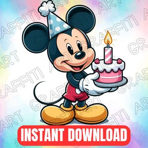 Mickey Mouse Birthday PNG, Kids Cartoon Birthday PNG, Mickey Mouse Birthday Party, png, Minnie Mouse  PNG, Mickey Mouse, Birthday Invitation
