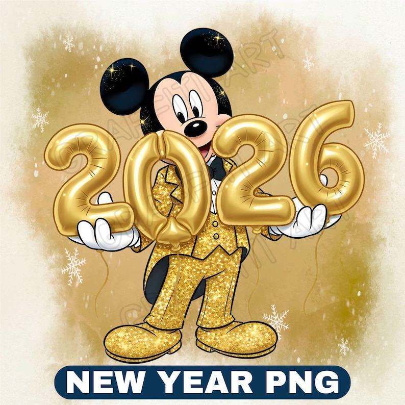 New Year Mickey Mouse PNG, Kids Cartoon Winter Holiday Shirt ...