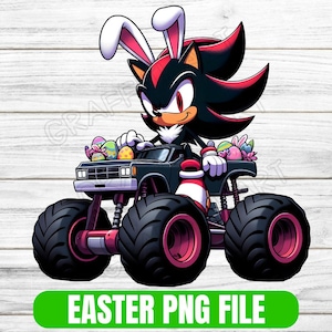 Sonic Easter PNG: Cartoon Truck, Easter Eggs (Digital Download)