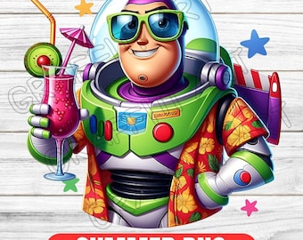 PNG de Toy Story Summer: Diseño de sublimación de Buzz Lightyear (descarga digital)