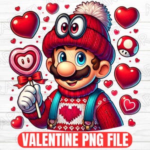 Valentine Day Png Super Mario Png, Stanley Valentine Shirt Sublimation Design, Valentine Day PNG, Super Mario Png, kids cartoon png Download
