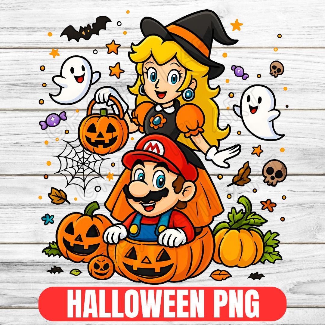 マリオ ハロウィン T シャツ デザイン: キッズ カートゥーン 昇華
