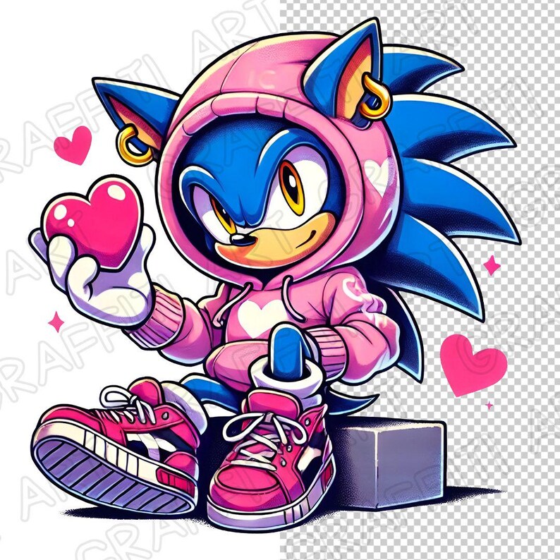 13 Png Valentine Sonic the Hedgehog Png, Valentine Sublimation Design ...
