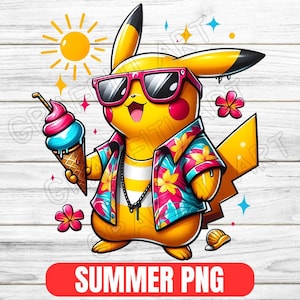 Summer Vibes Png Kids Cartoon,Pokemon Png Sublimation Design Download, Kids Cartoon Png, Pokemon Shirt Png, Pokemon Clipart Png