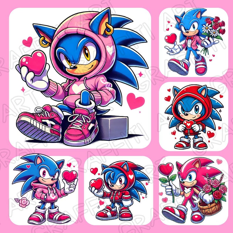 13 Png Valentine Sonic the Hedgehog Png, Valentine Sublimation Design ...
