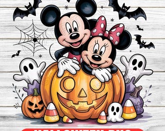 Micky und Minnie Maus Halloween PNG - Kinder Cartoon Design (Digitaler Download)