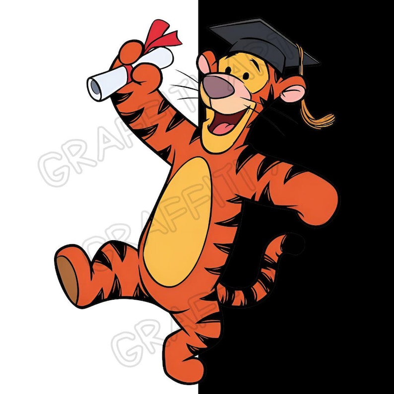 Tigger Graduation Graduation Winnie the Pooh PNG Clipart: Printable Digital Download ...