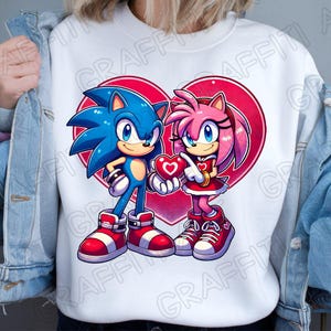 Love Sonic The Hedgehog PNG: Kids Cartoon Sublimation Design (Digital Download)