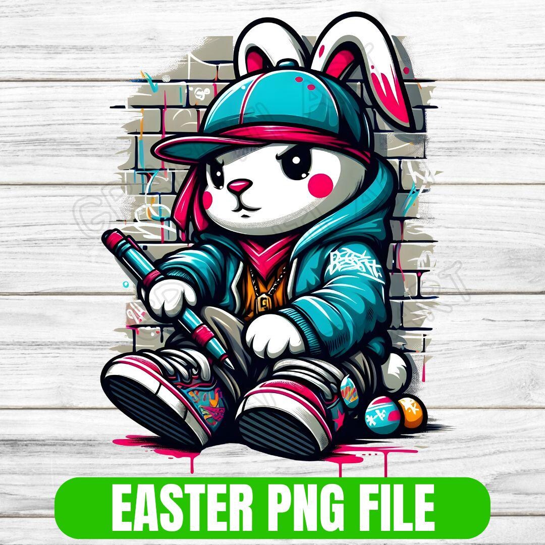 ストリートウェア イースターバニー PNG: グラフィティ ラビット