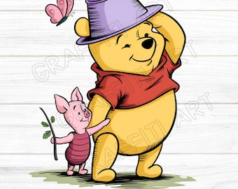 Vintage Winnie The Pooh PNG Clipart: Puh Björn Sublimering (Digital Nedladdning)