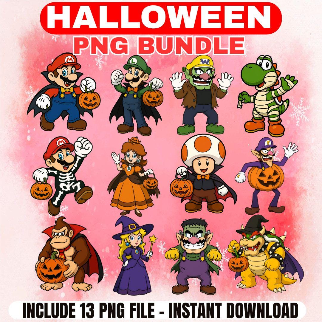 ハロウィン スーパーマリオ PNG バンドル - 不気味な季節のハロウィン