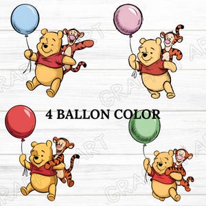 4 PNG Vintage Winnie The Pooh PNG Clipart Bundle, Printable, Instant Digital Download, Pooh Bear Png Sublimation, Vintage Pooh Baby Shower