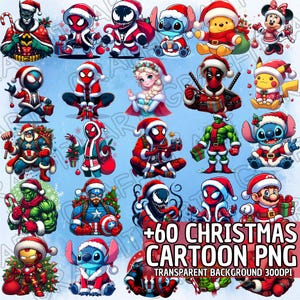 Kids Cartoon Christmas PNG - Kids Cartoon Png - clip art Christmas Cartoon PNG - Kids Cartoon Christmas sublimation design -Instant Digital