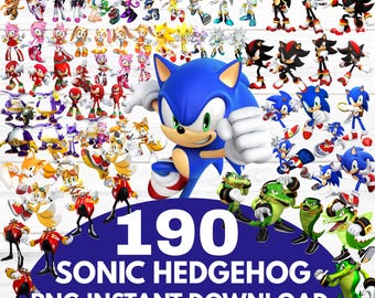 Sonic The Hedgehog PNG Bundle, Sonic The Hedgehog Clip art Png, Sonic Face Png, sonic characters Png, Kids Cartoon Png cricut, scrapbooking