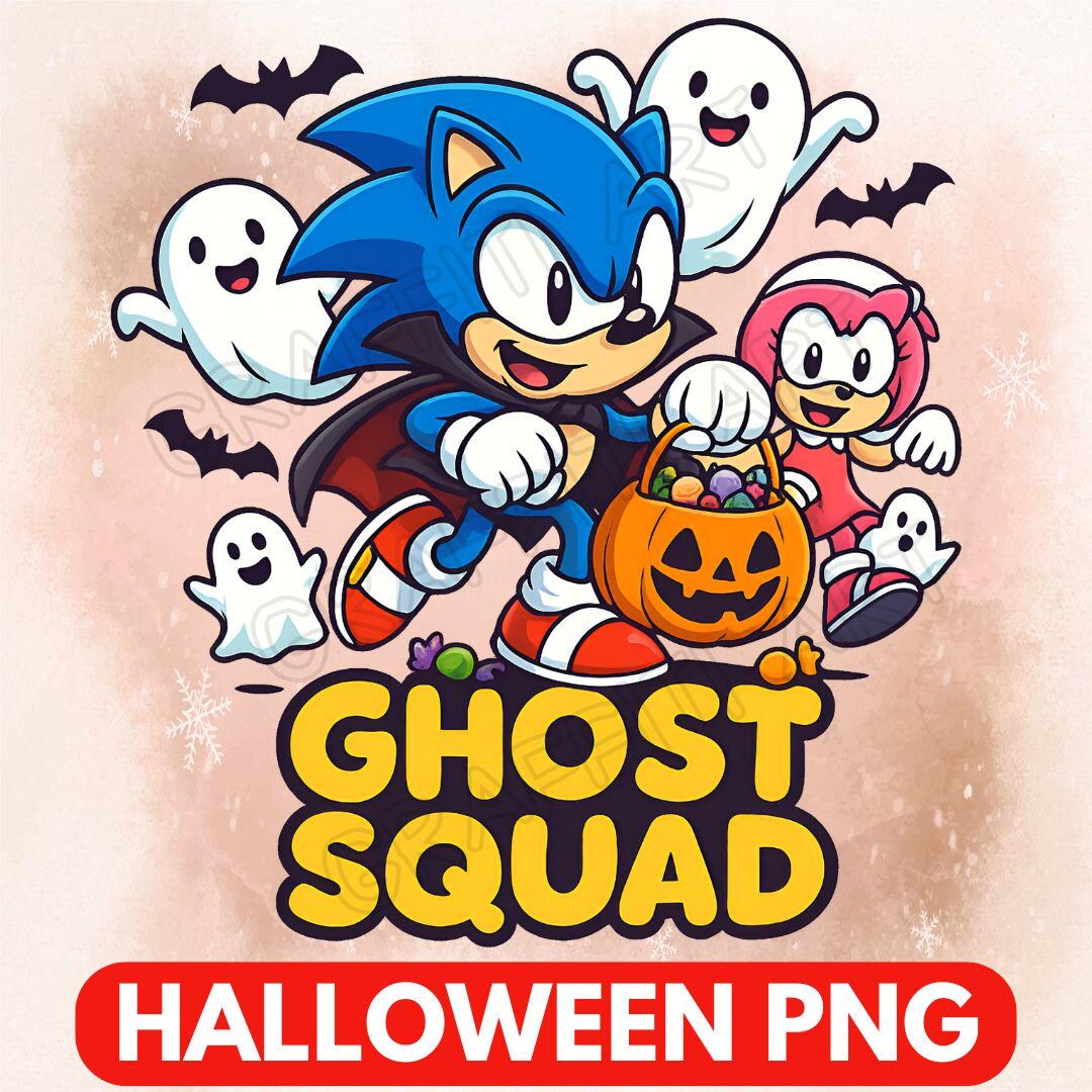 Halloween Sonic PNG: Ghost Squad Sublimation Design - Etsy