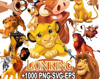 Mega Bundle Lion King SVG PNG Bundle – Simba, Nala, And Pumbaa Clipart, Disney Sublimation, Kids Birthday, Cricut & Shirt Design Files