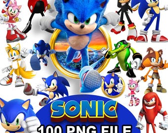 Sonic Png Bundle, Sonic Clipart Png, Sonic Svg, Sonic Silhouette, Sonic Birthday, Sonic print, Baby shirt Diy, Sonic Print Kids Shirt Png