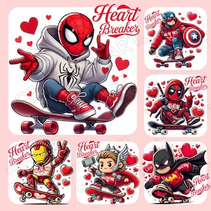 Heart Breaker Png, Superhero Png, Stanley Valentine Day Shirt, Desenhos Animados Infantis Png Valentine Sublimation Design,Superhero Png,Download Instantâneo