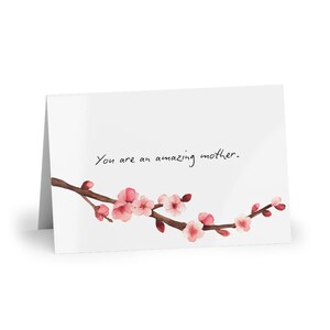 Belles cartes de voeux florales pour la fête des mères, 1 ou 10 pièces, cartes de remerciement, intérieur vierge, cartes de correspondance élégantes, voeux d'anniversaire
