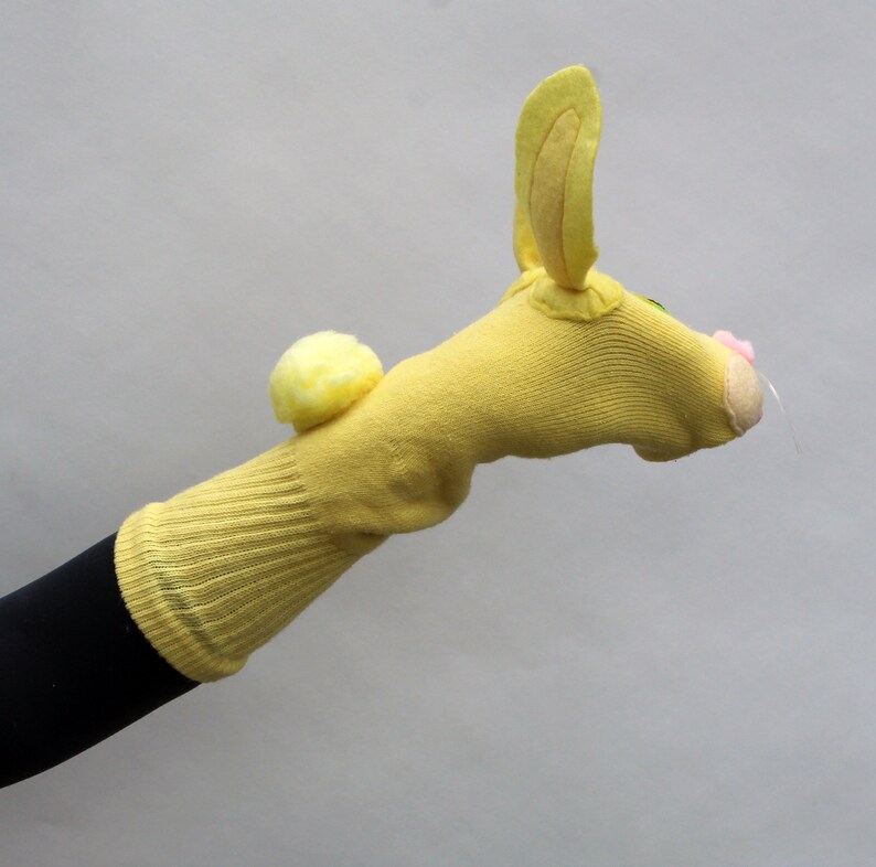 Bunny Rabbit Sock Puppet Choose Your Color Handmade Etsy