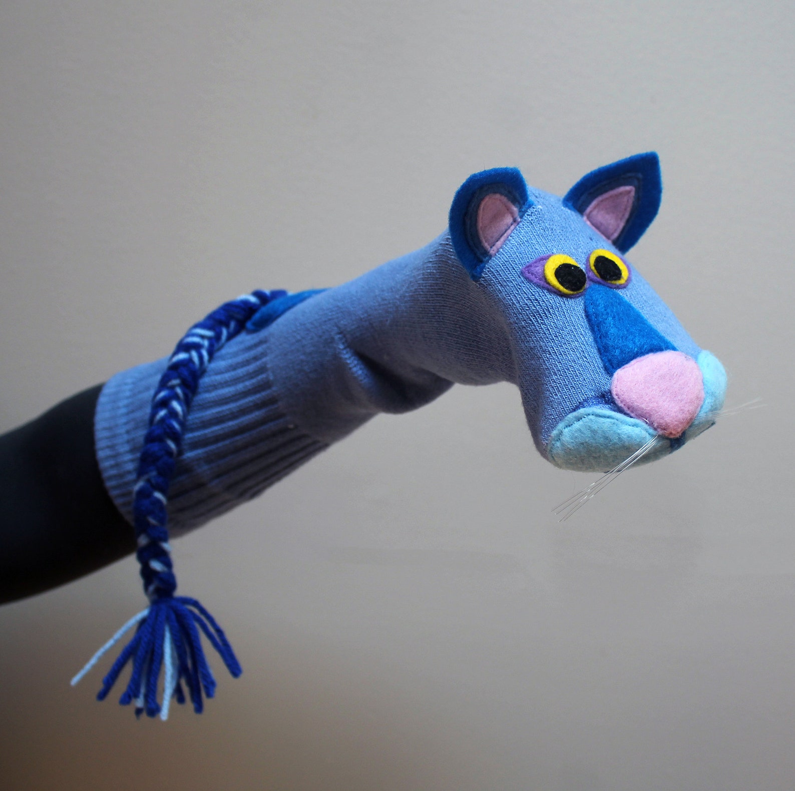 Beautiful Blue Cat Sock Puppets Real Sock Puppet Handmade Etsy