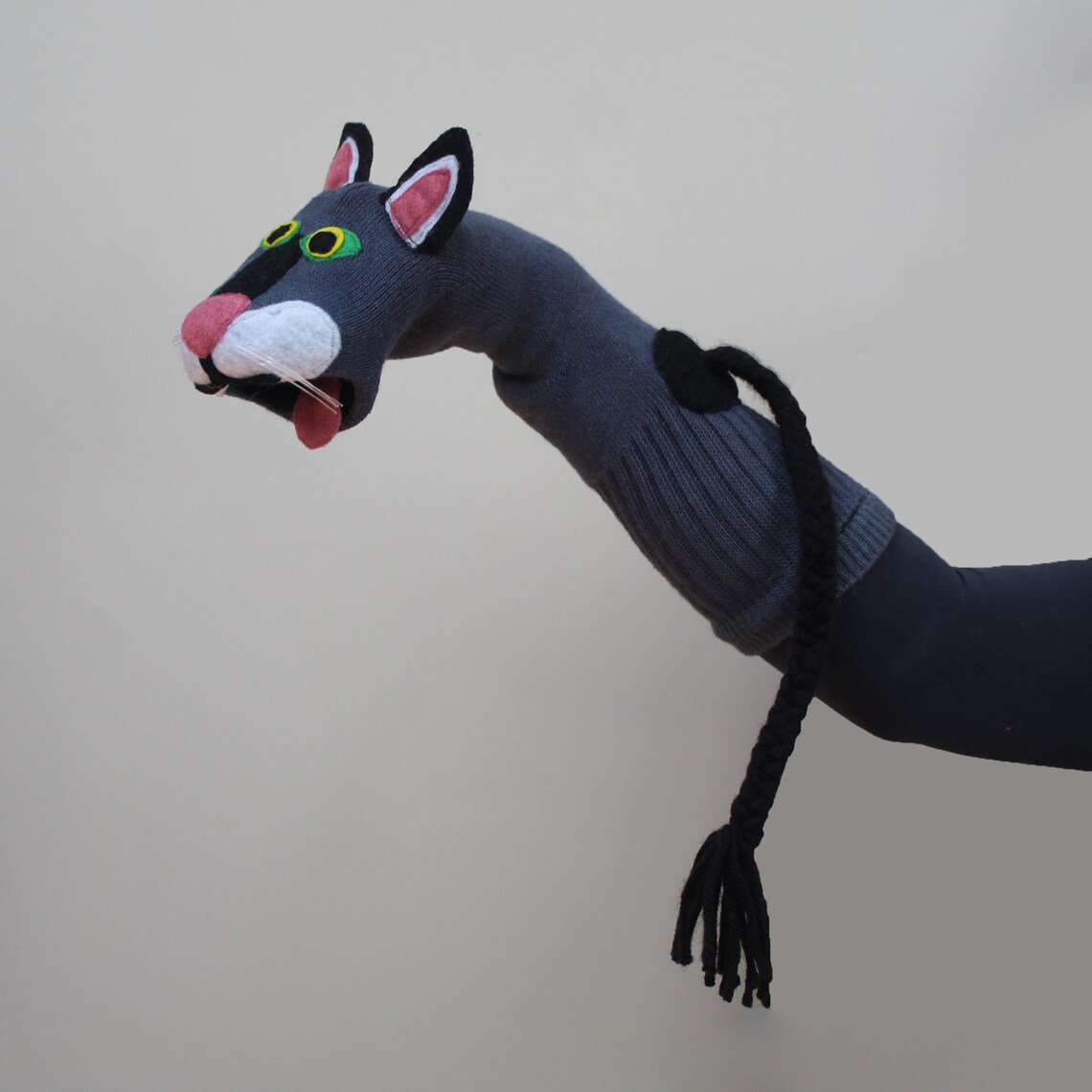 Lovely Cat Sock Puppets Moving Mouth Handmade Couture Etsy