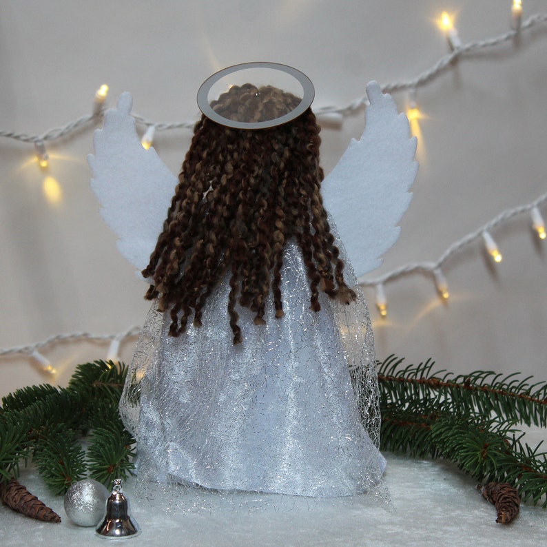 Deluxe Christmas Angel Sock Doll Sewing Kit, SILVER gown, Holiday Decoration or Tree Topper, Customizable Heirloom Quality Keepsake, Gift image 4