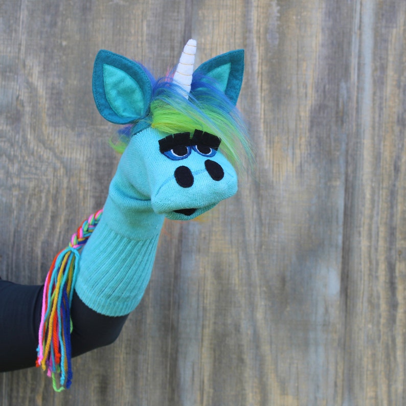 unicorn rainbow puppet
