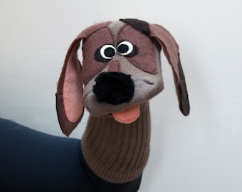 Heirloom Quality Charming Brown Hound Dog Sock Puppet With - Etsy