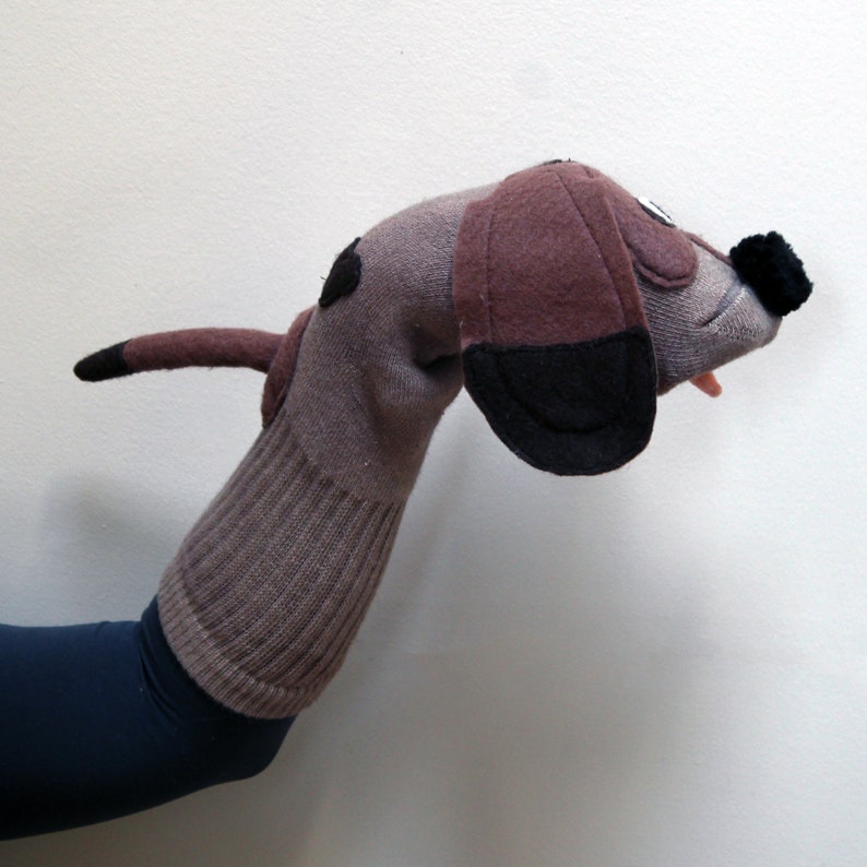 Handmade Brown Hound Dog Sock Puppet Made to Order Etsy