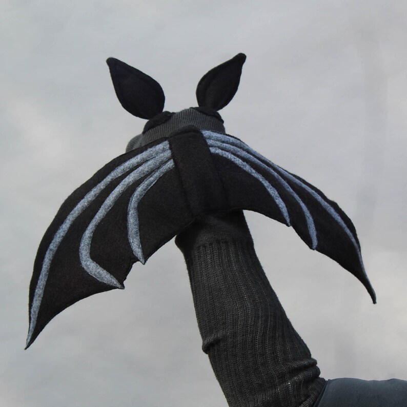 Couture Vampire Bat Sock Puppet, Handmade by Artist, OOAK, 3 Sizes Many ...