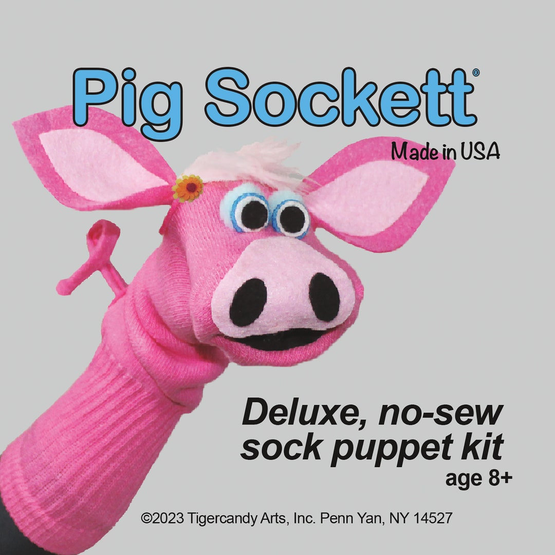 Luxury Sock Puppet Craft Kit DIY Pink Pig Creative Etsy