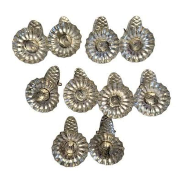 Vintage 50er Jahre Gustavianische Zinnclip Kerzenhalter für Weihnachtsbaumschmuck