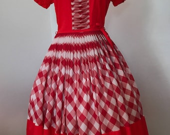 Vintage 60s DeLoris Western Square Dance Dress S