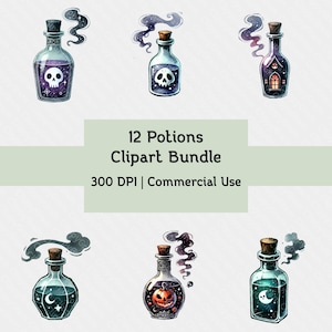 Magical Potion Clipart Bundle (Digital Download, Commercial Use)
