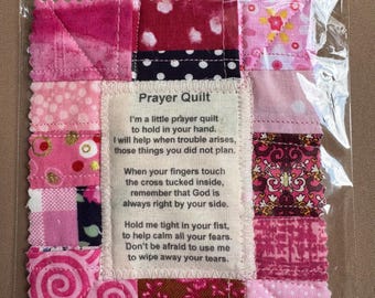 Mini Prayer Quilt - Pink -,gift ready