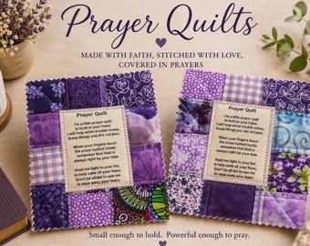 Mini Purple Prayer Quilt – Handmade Faith Quilt, Gift Ready
