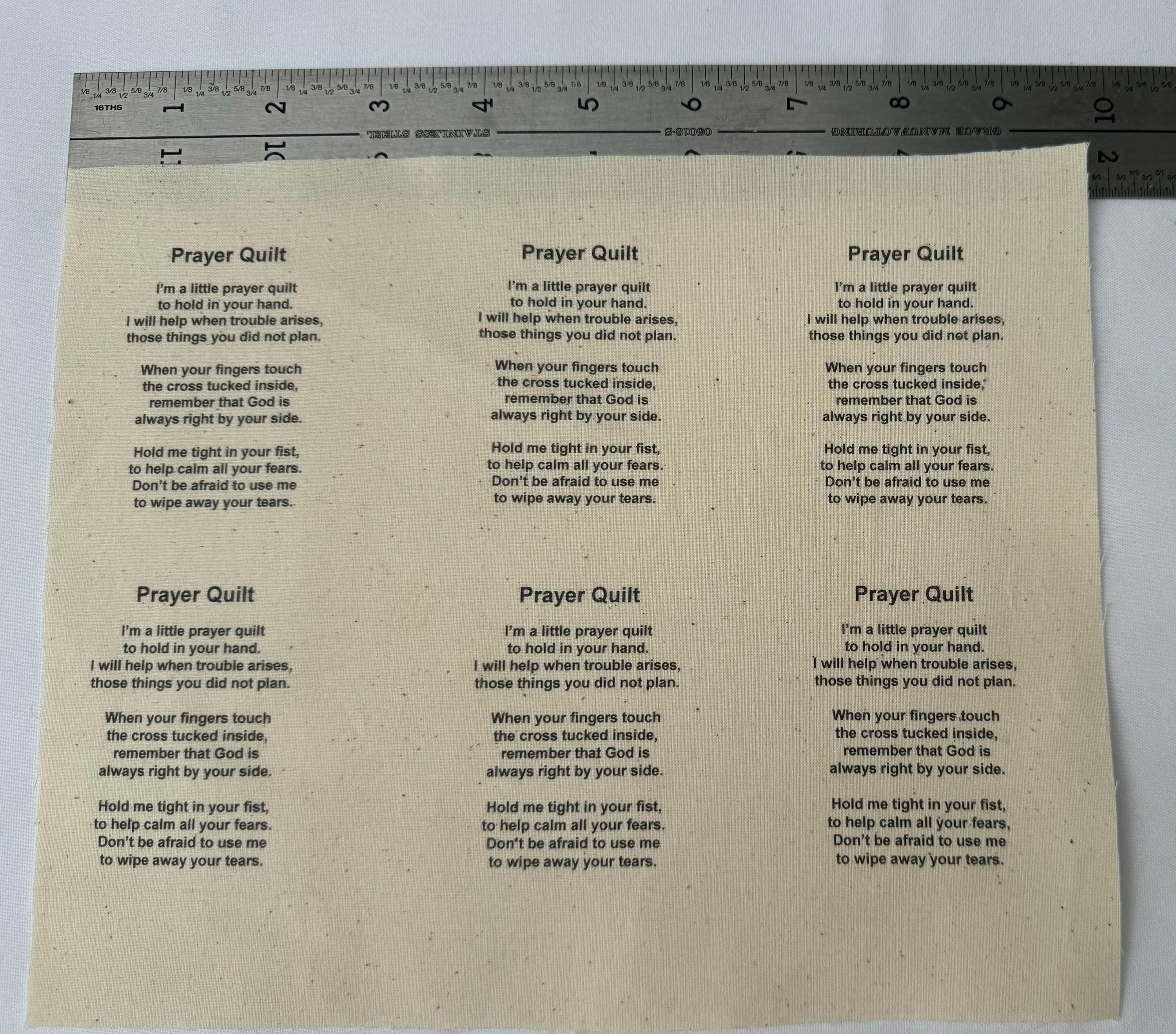 Mini Quilt Prayer Poem