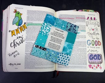 Mini Prayer Quilt - Turquoise -,gift ready