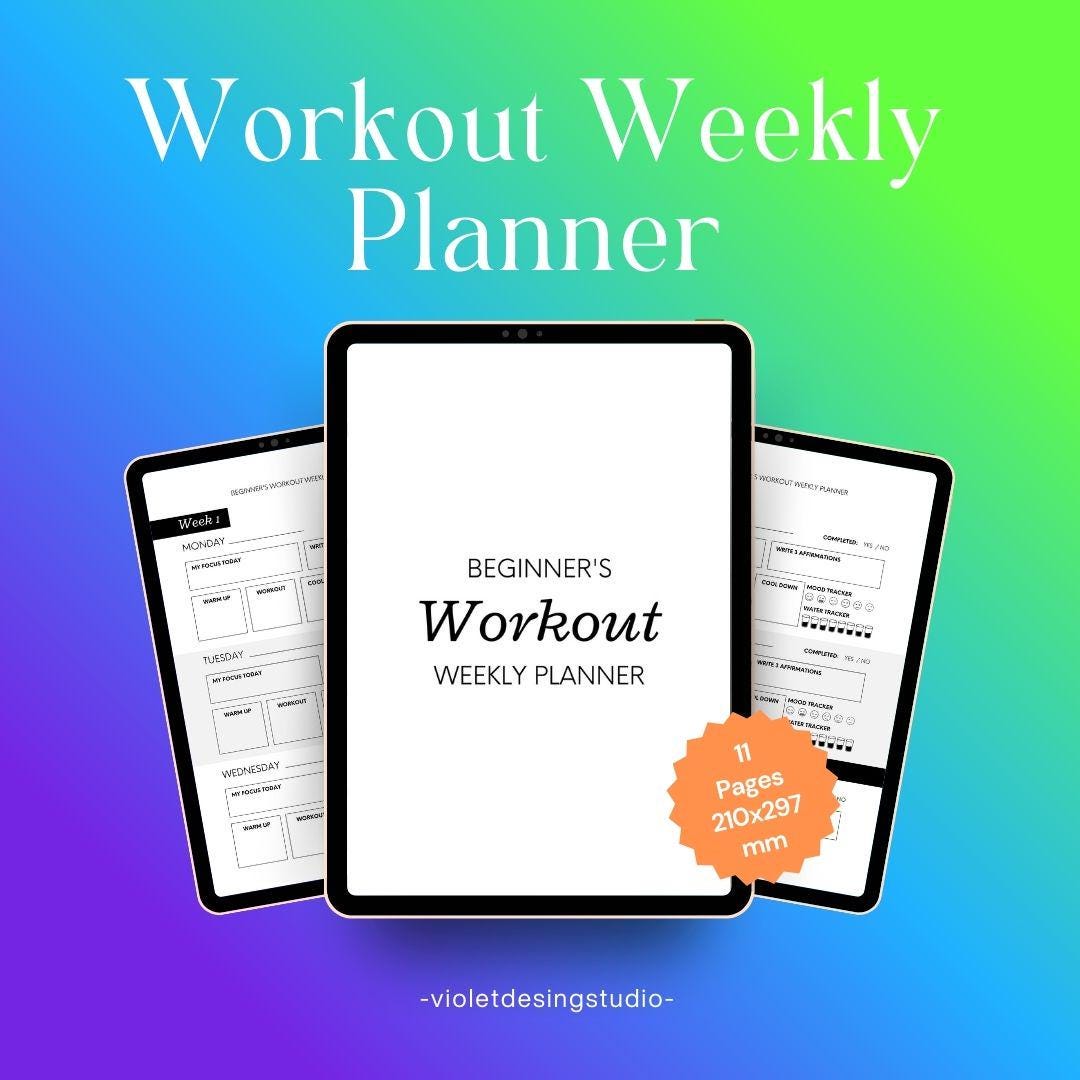 Beginner Workout Weekly Planner Printable | Fitness Planner PDF | Gym ...