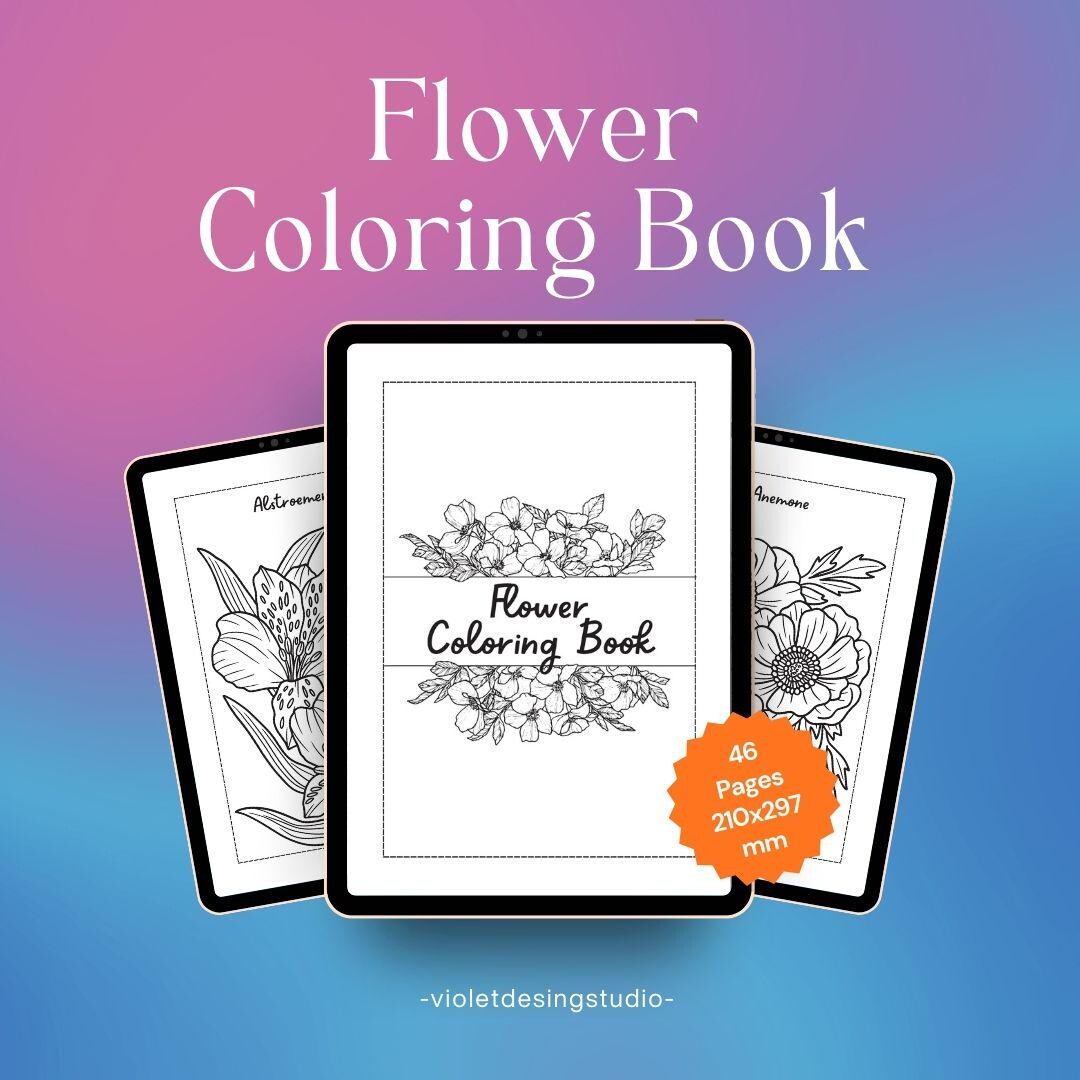 Flower Coloring Book for Adults | Floral Coloring Pages Printable ...