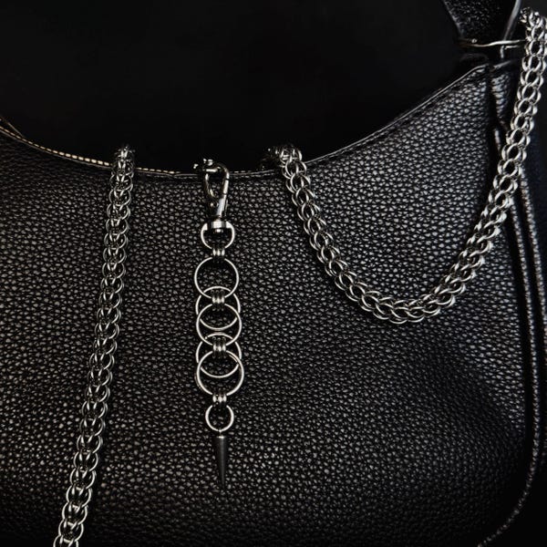 chainmail keychain | bag chain | purse jewlery | purse/bag accessories | keyring | stainless steel | handmade chain | silver accessories