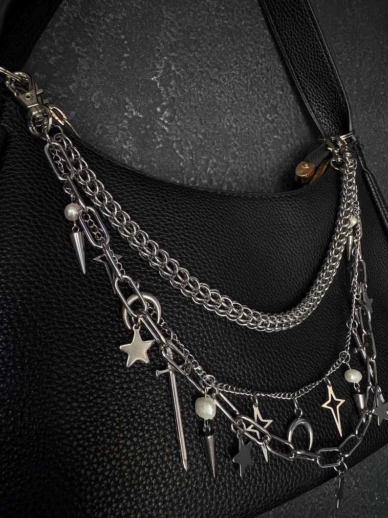 Handmade Chainmail Bag Chain | Stainless Steel | Wallet chain | Versatile Purse & Bag Accessories | Keychains | unique accessories image 3