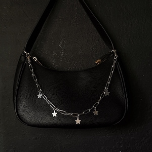Cadena para bolso con clip de papel y dije de estrella de acero inoxidable / Cadena para billetera / Accesorios versátiles para bolsos / Llaveros / Cadena para jeans / Accesorio único