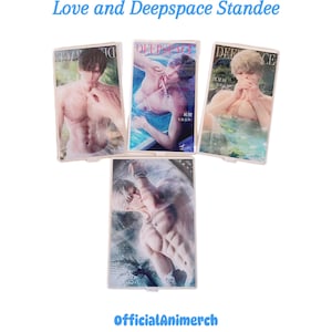 Love and Deepspace Spielfigur Standee - Zayne, Xavier, Rafayel, Sylus Sammlerstück Display mit klarem Acryl, langlebig und leicht