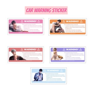 Love & Deepspace Airbag-Warning Car Sticker 5.5"x2.5" – Waterproof Anime Vinyl