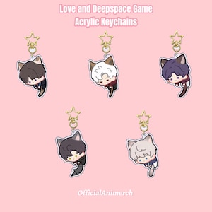 Love and Deepspace Tail Wagging Keyring Xavier, Zayne, Rafayel, Caleb, Sylus Acrylic Keychain Otome Game Cosplay Figure Charm