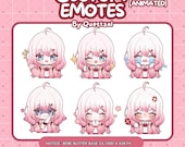 Custom Twitch Animated Emotes ( 6 emotes ), cute Twitch emotes, custom emotes, Custom chibi emotes, chibi Twitch , custom emote set, cute
